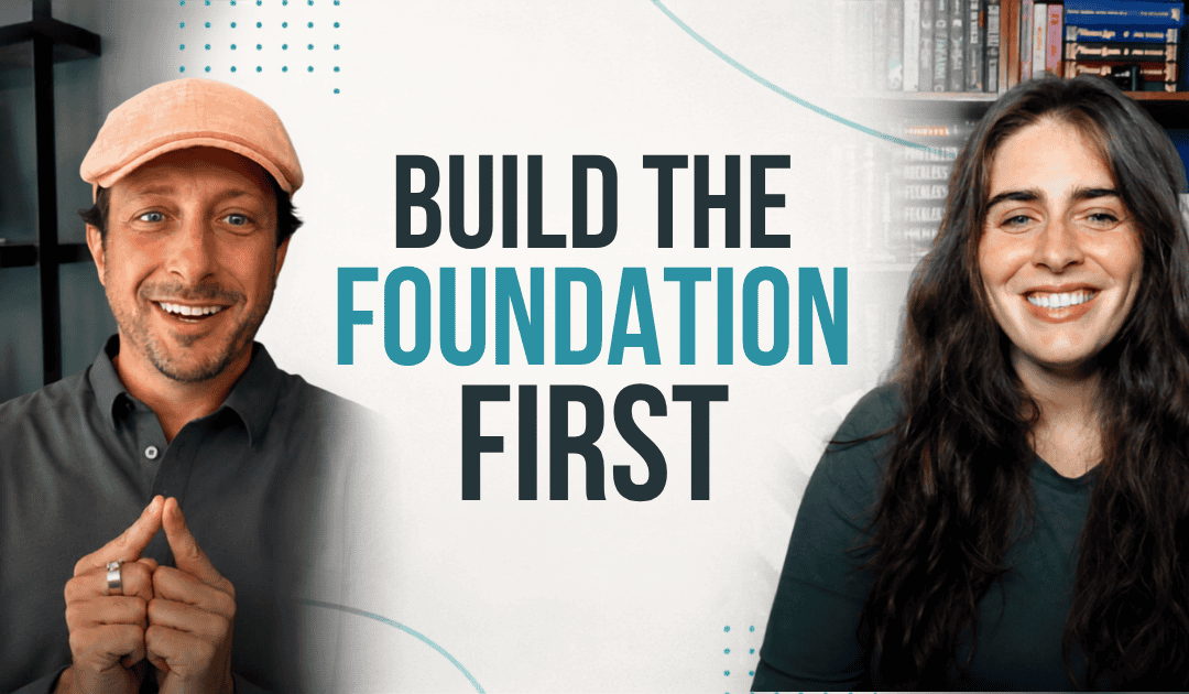 Lee and Kaela from Hookd Promotions with the message “Build the Foundation First”